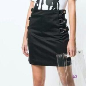 Helmut Lang buckle straight skirt black size 8
